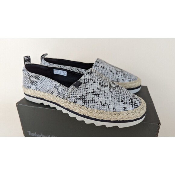 Timberland Barcelona Bay Slip On Espadrille Womens 9.5M Python Leather Shoes NWB - Picture 6 of 10
